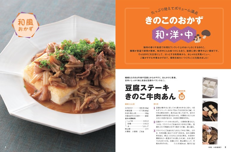 〈きのこのおかず和・洋・中〉 豆腐ステーキ きのこ牛肉あん
