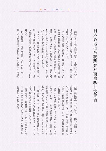 column２　日本各地の名物駅弁が東京駅に大集合