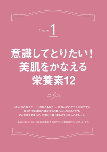 Chapter１　意識してとりたい！美肌をかなえる栄養素12