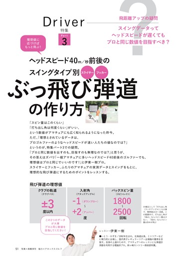 ヘッドスピード40m/秒前後のスイングタイプ別 ぶっ飛び弾道の作り方　レッスン＝伊東一樹