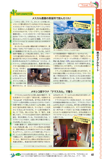インフォメーション　メスカル農園の蒸留所で飲んだくれ！／インフォメーション　メキシコ版サウナ「テマスカル」で整う