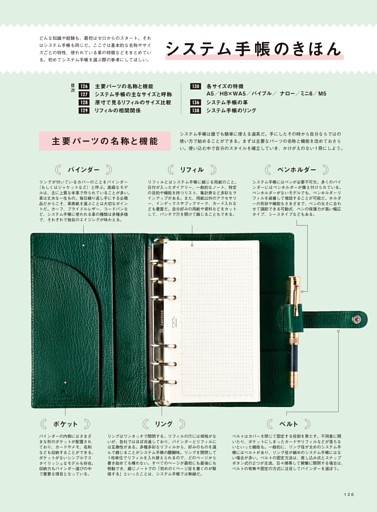 システム手帳のきほん 主要パーツの名称と機能