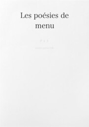Les poesies de menu