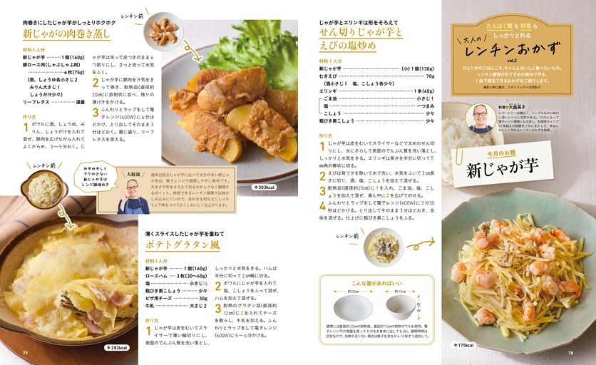 新連載 たんぱく質も野菜もしっかりとれる大人のレンチンおかず vol.2 今月のお題「新じゃが芋」
