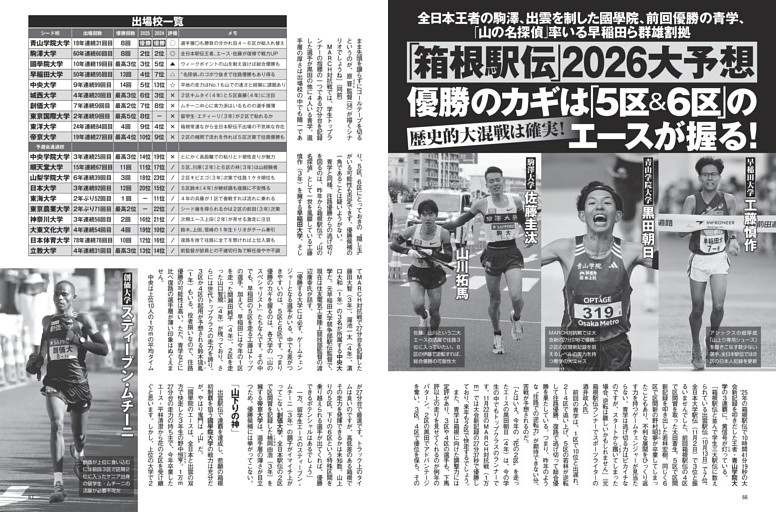 「箱根駅伝」２０２６大予想 優勝のカギは「５区＆６区」のエースが握る！
