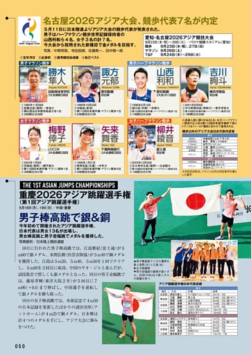 アジア跳躍選手権、アジア大会競歩代表名鑑
