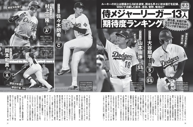 侍メジャーリーガー13人 「期待度ランキング」