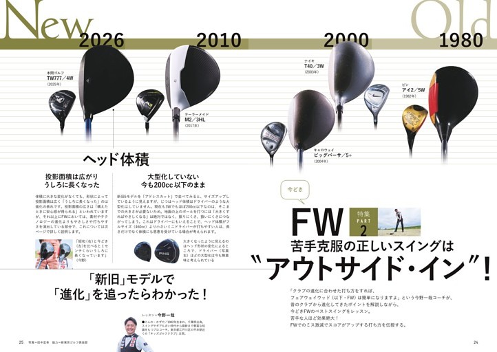 Part2　「今・昔」比較でわかった！　FW苦手克服の正しいスイングは“アウトサイド・イン”！　レッスン＝今野一哉