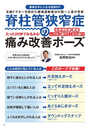 脊柱管狭窄症の痛み改善ポーズ