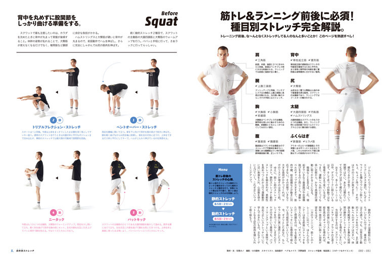 筋トレ＆ランニング前後に必須！　種目別ストレッチ完全解説。