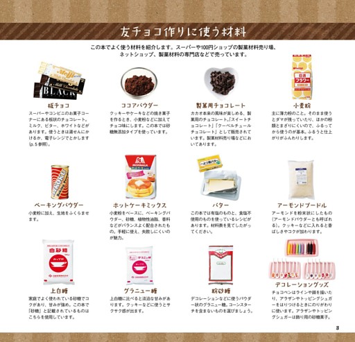 友チョコ・友スイーツ作りに使う材料
