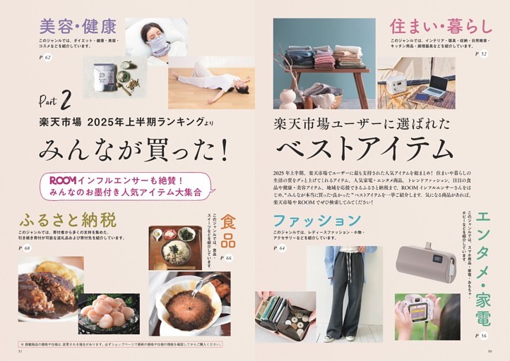 ＜Part2＞楽天市場 2025年上半期ランキングより　楽天市場ユーザーに選ばれた　みんなが買った！ベストアイテム
