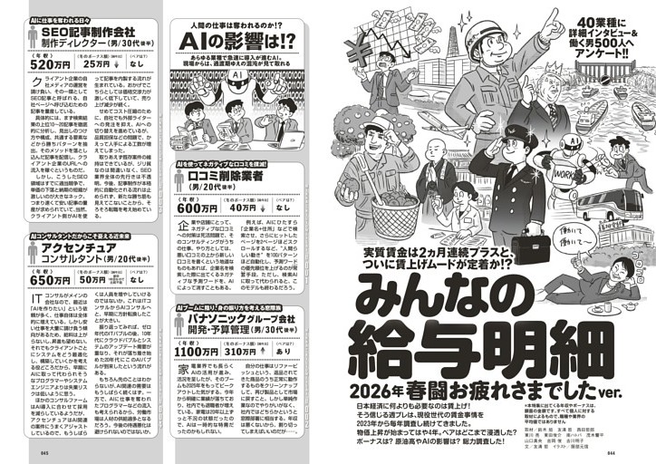 みんなの給与明細 2026年春闘お疲れさまでしたver.　40業種に詳細インタビュー＆働く男500人へアンケート!!