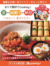 ヘルシー！豆ファミリー　豆＋油揚げ＋納豆～おトク素材でCooking♪ 表紙