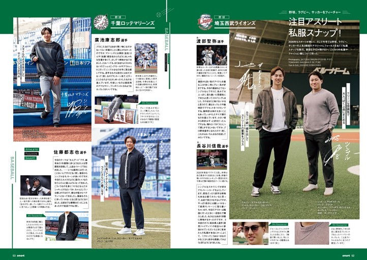 野球、ラグビー、サッカーをフィーチャー 注目アスリート私服スナップ！