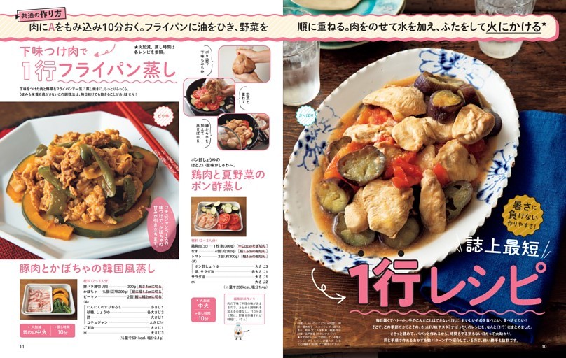 暑さに負けない作りやすさ！誌上最短１行レシピ