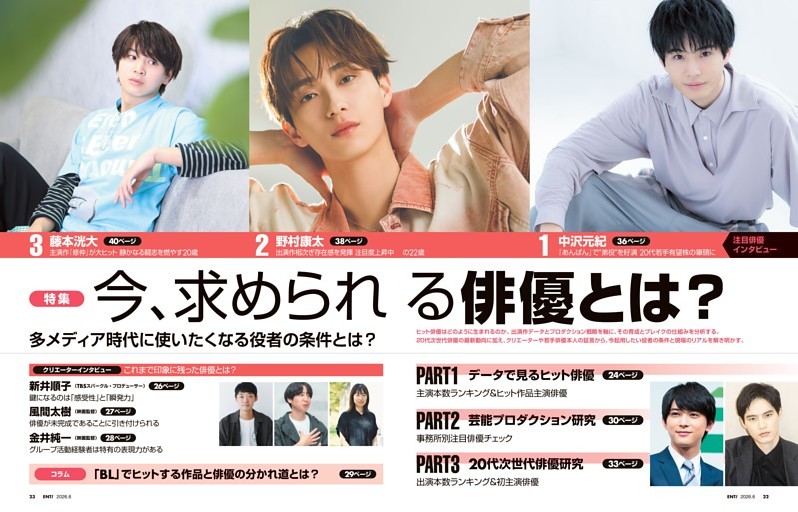 特集　今、求められる俳優とは？