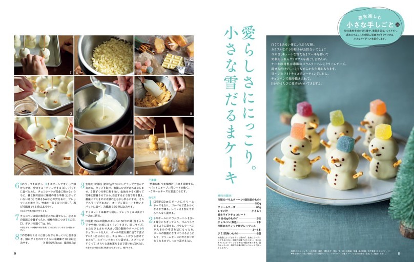 愛らしさににっこり。小さな雪だるまケーキ／小さな手しごと