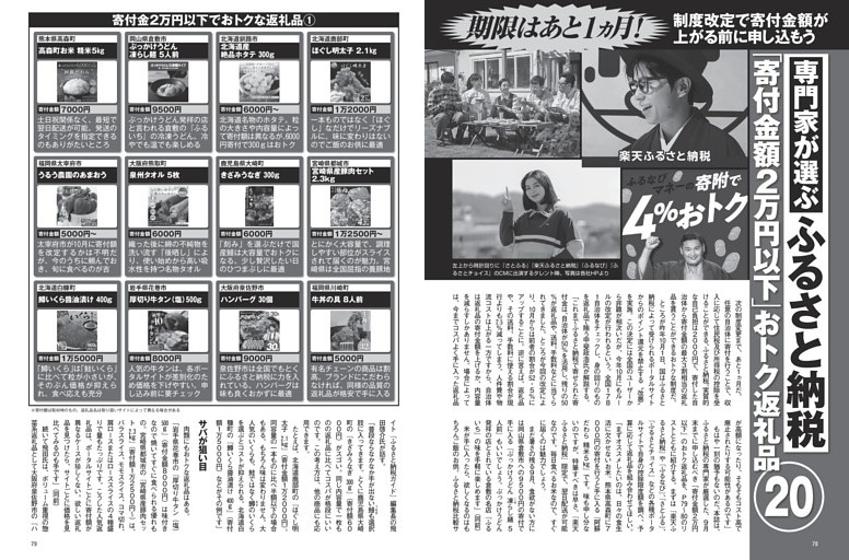 ふるさと納税 「寄付金額2万円以下」おトク返礼品20