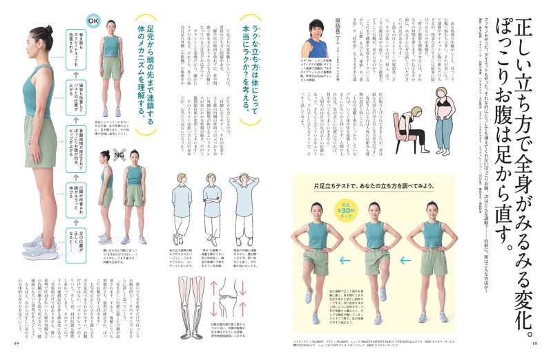 正しい立ち方で全身がみるみる変化。ぽっこりお腹は足から直す。