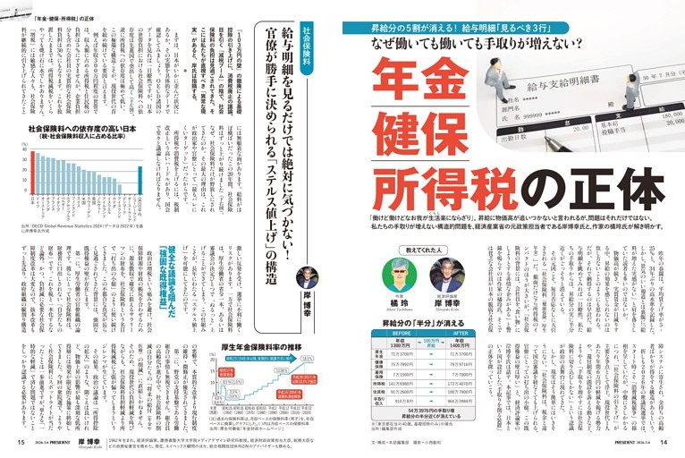 なぜ働いても働いても手取りが増えない？「年金・健保・所得税」の正体　●岸 博幸、橘 玲