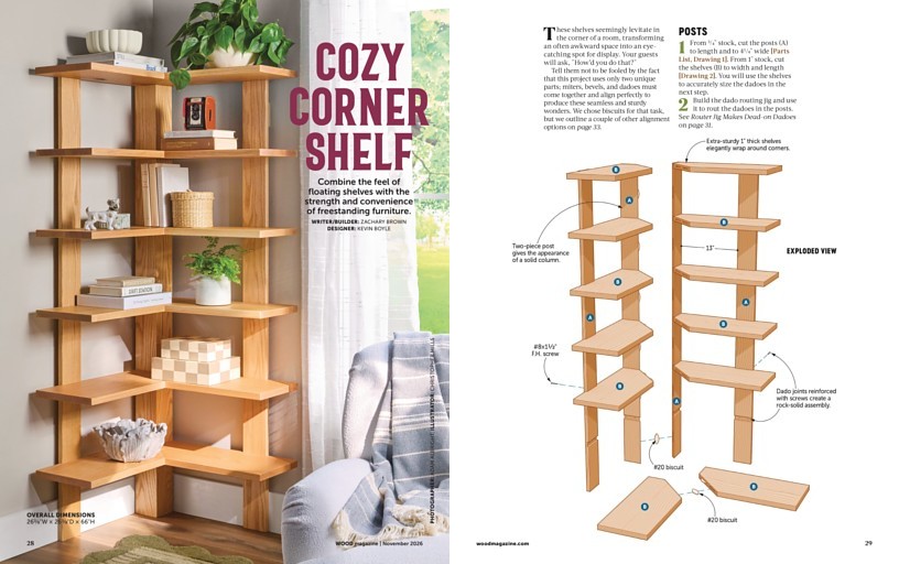 CORNER BOOKSHELF