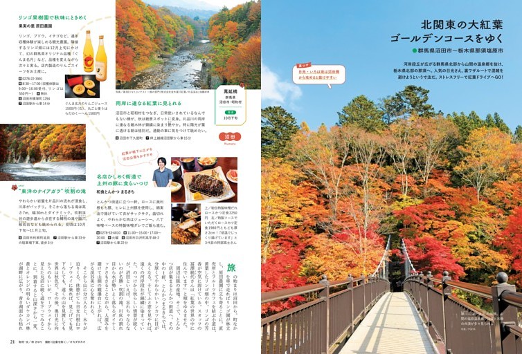 北関東の大紅葉ゴールデンコースをゆく　沼田 片品 日光 塩原 那須 　●群馬県沼田市〜栃木県那須塩原市