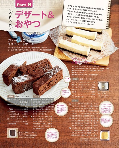 Part 8　うきうき デザート＆おやつ／ガトーショコラ風チョコレートケーキ／スティック半熟チーズケーキ
