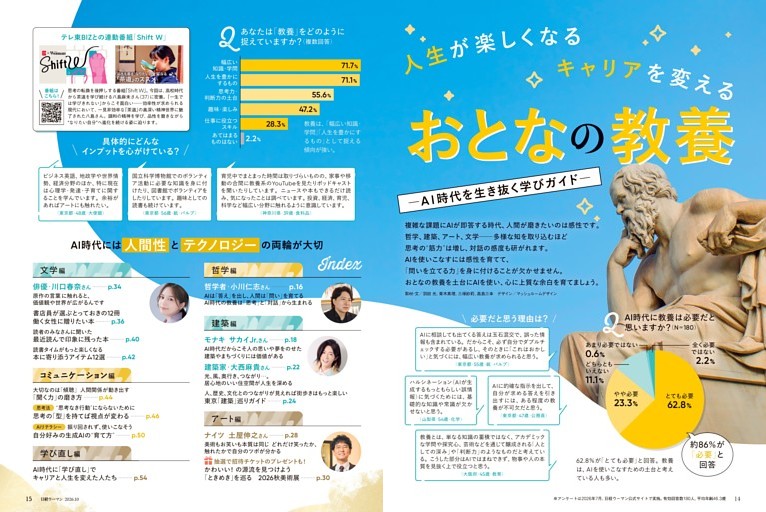 特集1　人生が楽しくなる キャリアを変える おとなの教養 ―AI時代を生き抜く学びガイド―