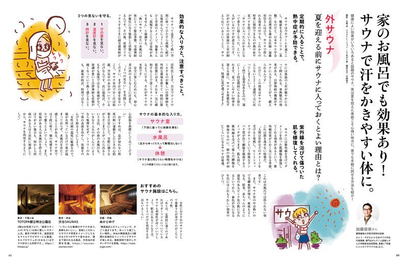 家のお風呂でも効果あり！ サウナで汗をかきやすい体に。