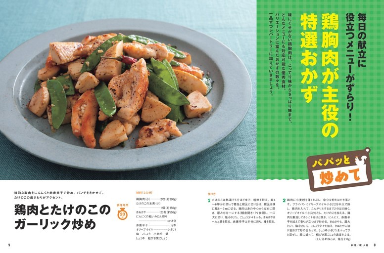 【鶏胸肉が主役の特選おかず】鶏肉とたけのこのガーリック炒め