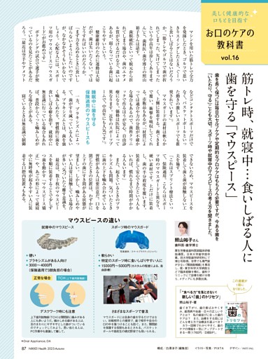 医療　美しく健康的な口もとを目指す「お口のケアの教科書」(16) 筋トレ時、就寝中の歯を守る「マウスピース」