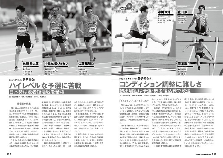 パリ五輪 男子400m／男子400mH／男子フィールド／女子跳躍