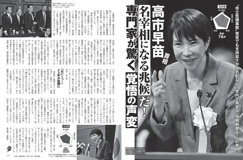 高市早苗首相 専門家が驚く「覚悟の声変」