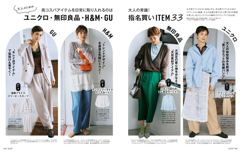 高コスパアイテムを日常に取り入れるのは大人の常識！　ユニクロ・無印良品・H＆M・GU　指名買いITEM 33