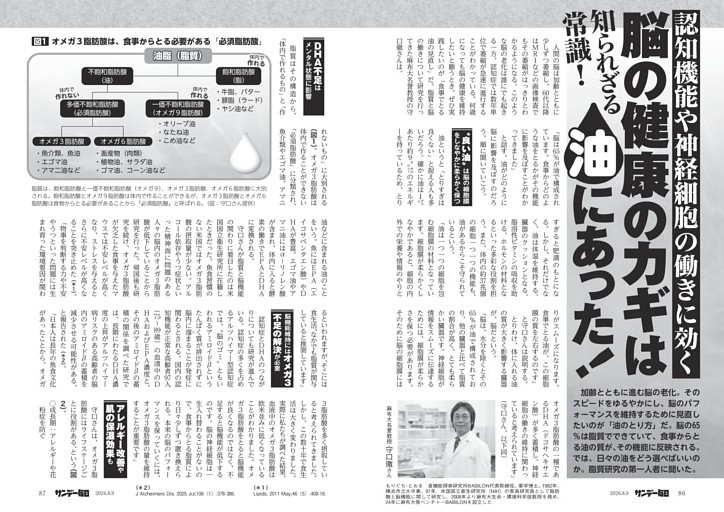 〔脳の健康〕認知機能や神経細胞の働きに効く　知られざる常識！　脳の健康のカギは油にあった！