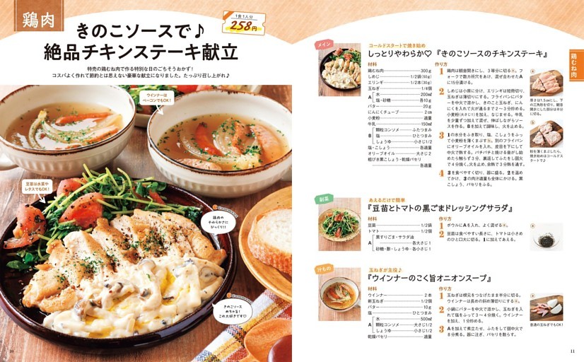 鶏肉献立／きのこソースで 絶品チキンステーキ献立