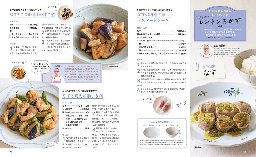 たんぱく質も野菜もしっかりとれる大人のレンチンおかず vol.4 今月のお題「なす」