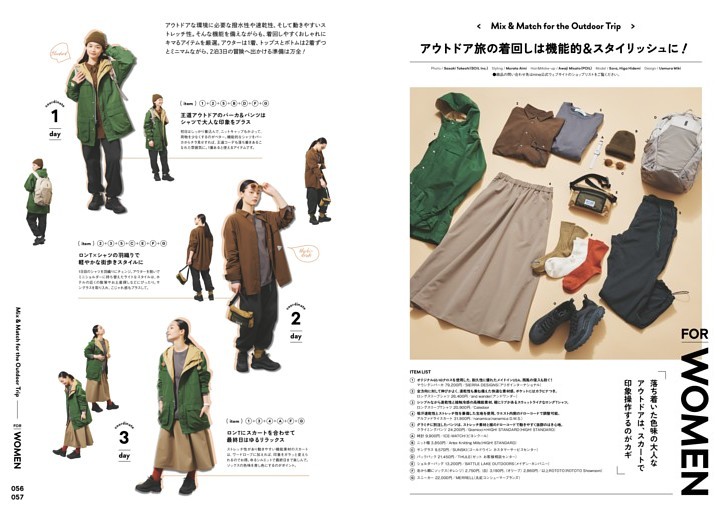 Mix & Match for the Outdoor Trip　アウトドア旅の着回しは機能的＆スタイリッシュに！