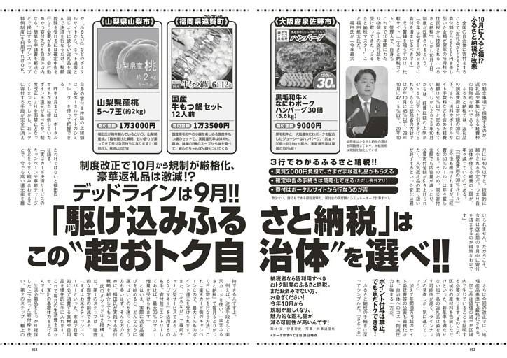 デッドラインは９月!!「駆け込みふるさと納税」はこの“超おトク自治体”を選べ!!