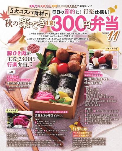 5大コスパ食材で秋の楽でき 1食300円弁当11