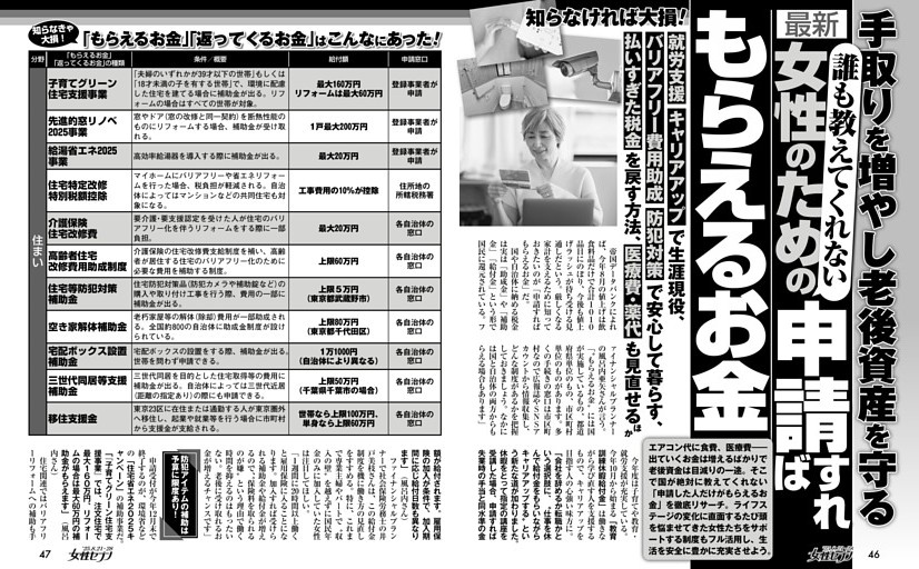 最新 女性のための申請すればもらえるお金