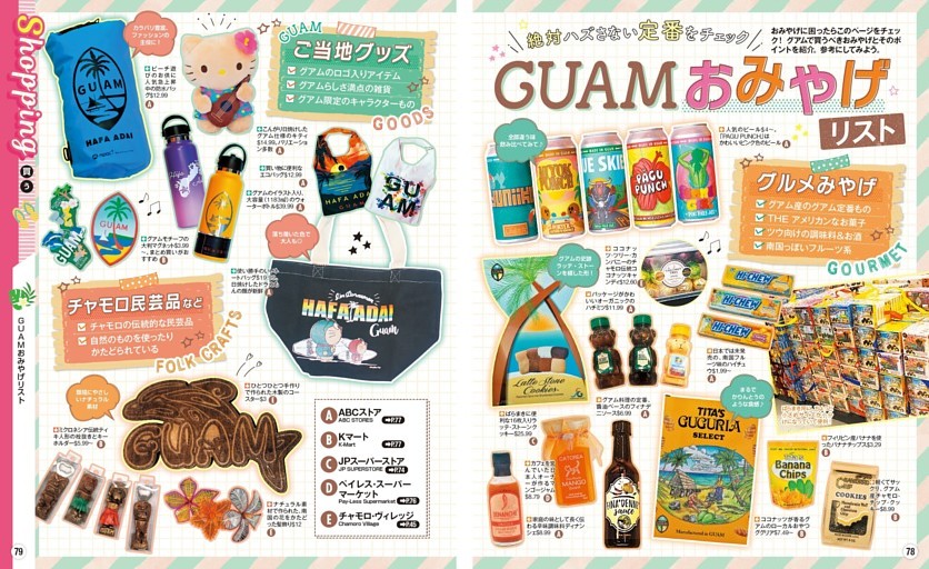 GUAMおみやげリスト／グルメみやげ／ご当地グッズ／チャモロ民芸品