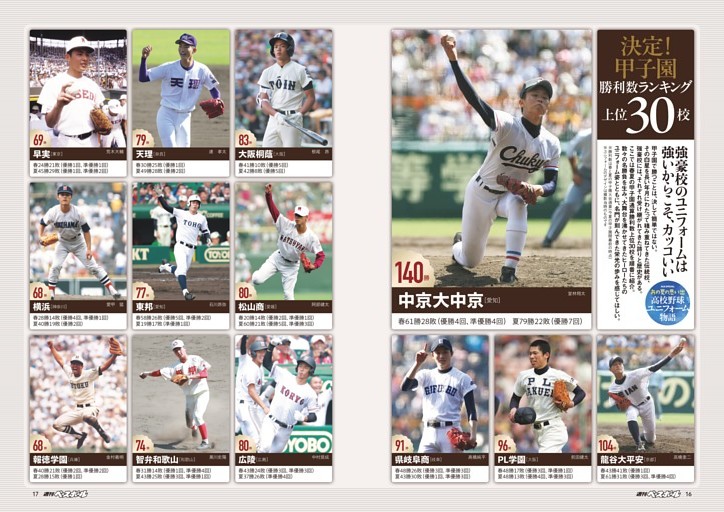 甲子園勝利数ランキング上位30校 強豪校のユニフォームは強いからこそ、カッコいい