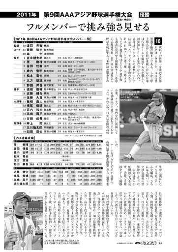 2011年_第9回AAA アジア野球選手権大会 優勝