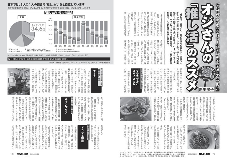 〔オジさんの「推し活」のススメ〕プラモデルから楽器まで…中高年が見つけた自分の「Ｂ面」