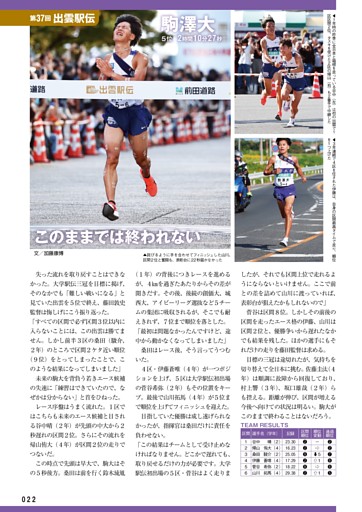 出雲駅伝 5位 駒澤大