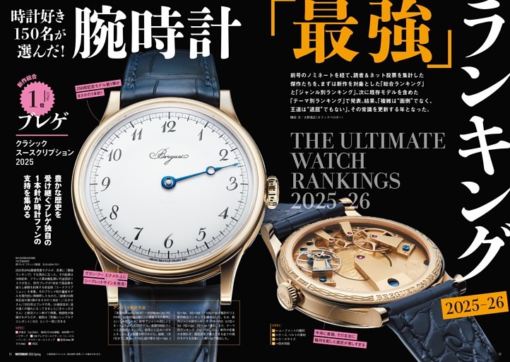 【巻頭特集】時計好き150名が選んだ! 腕時計最強ランキング2025-26