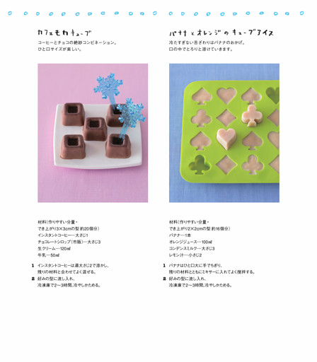 カフェモカキューブ／バナナとオレンジのキューブアイス