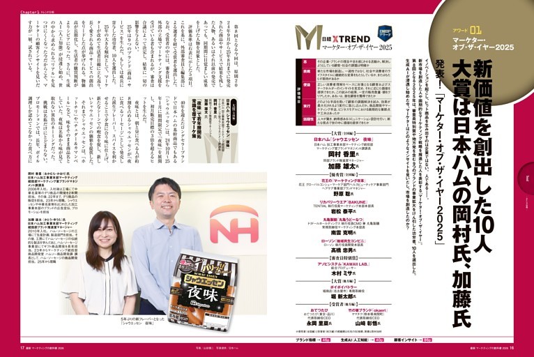 アワード01 マーケター・オブ・ザ・イヤー2025 新価値を創出した10人 大賞は日本ハムの岡村氏、加藤氏